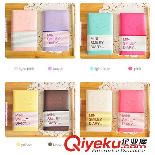 日韓文具 促銷價(jià) 韓國(guó)文具 多彩迷你笑臉皮套本/記事本/筆記本一件代發(fā)原始圖片2