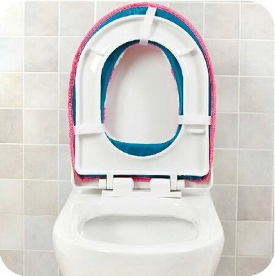 浴室用品 kj加厚超軟絨面波點(diǎn)馬桶套 坐便套 馬桶坐墊 座便墊原始圖片2