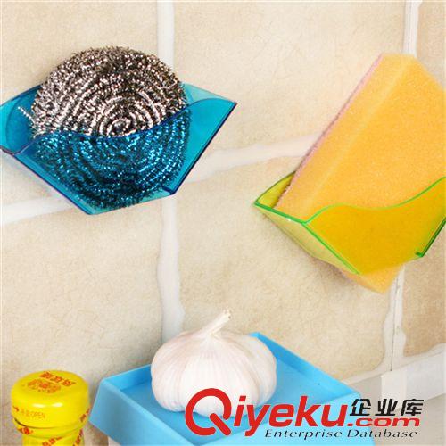 廚房用品 炫彩雙吸盤廚房置物架水槽瀝水架多功能洗碗海綿架浴室置物架