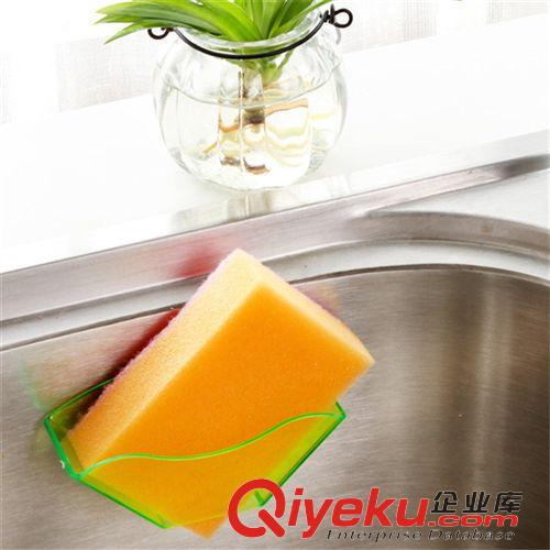 廚房用品 炫彩雙吸盤廚房置物架水槽瀝水架多功能洗碗海綿架浴室置物架原始圖片2