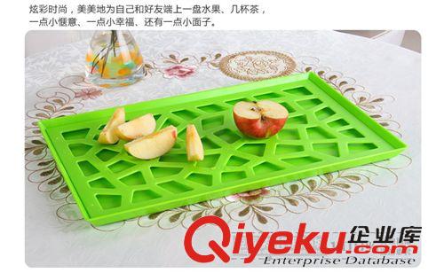 廚房用品 韓版創(chuàng)意時尚托盤 塑料鏤空置物盤 雙層瀝水收納架可做水果盤原始圖片3