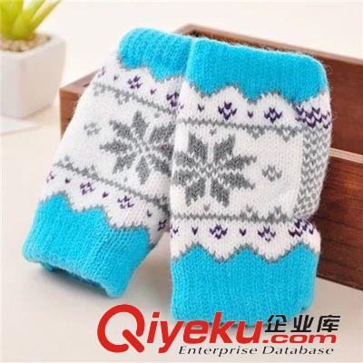 手套 韓版時(shí)尚加厚保暖冬季雪花愛心露指半指手套打字手套45g原始圖片3