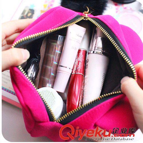家居用品 供應俏皮貓咪大容量化妝包 韓國可愛手拿包女小包包零錢包90G原始圖片2