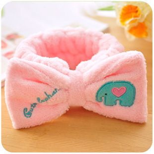 衛(wèi)浴用品 T 可愛賣萌清新日式束發(fā)帶 大蝴蝶結(jié)洗臉化妝束發(fā)巾 包頭巾 65g原始圖片2
