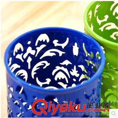 文具禮品 Y001日韓文具創(chuàng)意鏤空網(wǎng)格花紋筆筒 韓國時尚擺件多功能收納桶