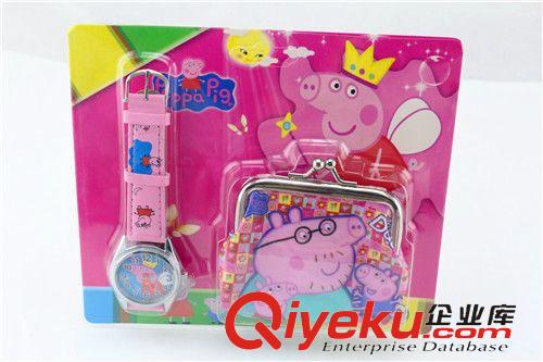 手表套裝 鐵扣佩佩豬peppa  pig手表套裝  卡通鐵扣手表套裝