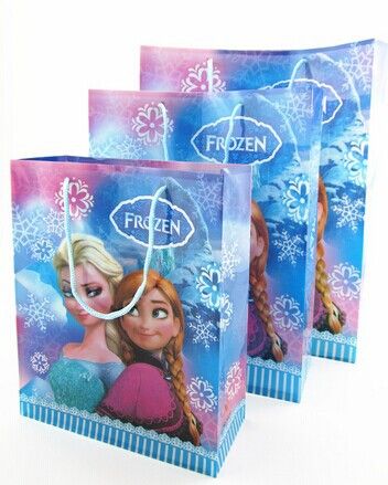 禮品袋 紙袋 冰雪公主手提袋frozen冰雪奇緣PVC禮品袋兒童玩具收納袋