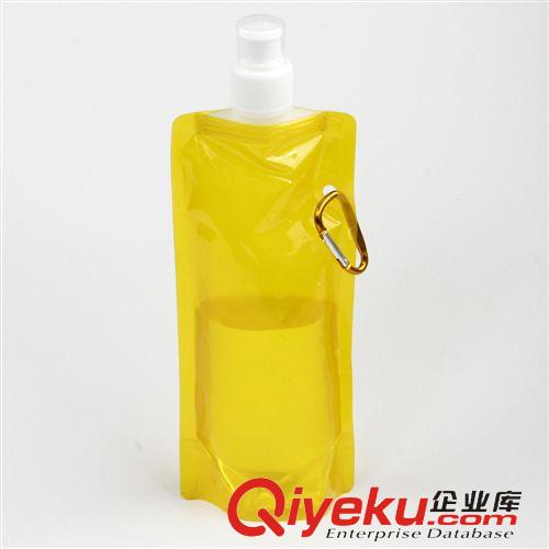 直形折疊水袋 現貨折疊水袋（折疊水壺、水袋），可加印LOGO，寶蘭色