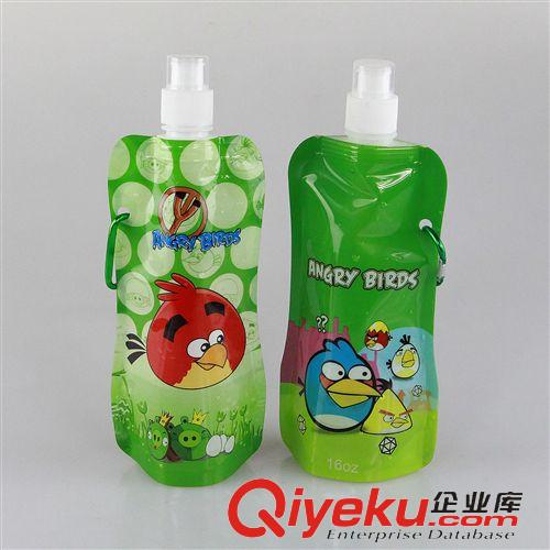 直形折疊水袋 創(chuàng)意禮品運(yùn)動(dòng)水瓶 折疊水袋 兒童水袋，可定制LOGO