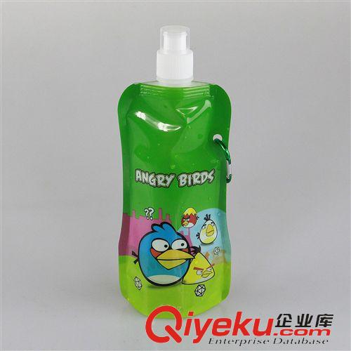 直形折疊水袋 創(chuàng)意禮品運(yùn)動(dòng)水瓶 折疊水袋 兒童水袋，可定制LOGO