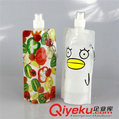 直形折疊水袋 480ml 折疊水袋，可定制LOGO