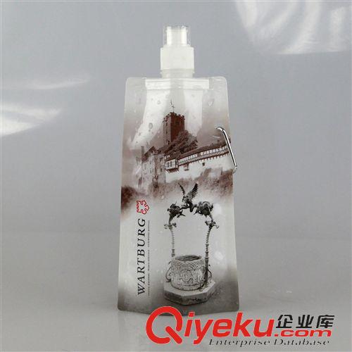 直形折疊水袋 480ml 折疊水袋，可定制LOGO