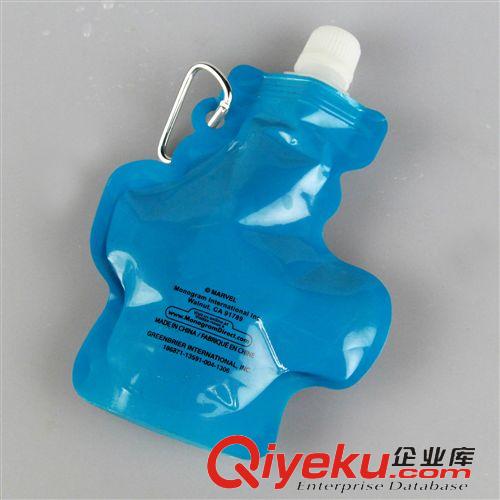 卡通形狀折疊水袋 PE全環保折疊水袋 折疊水壺 可加印LOGO的折疊水袋原始圖片2