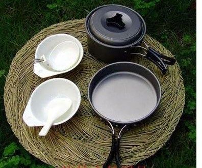 燒烤 野營(yíng)用具類 廠家供應(yīng)1-2人戶外套鍋/野營(yíng)套鍋/便攜式組合套鍋/野炊野營(yíng)鍋具原始圖片2