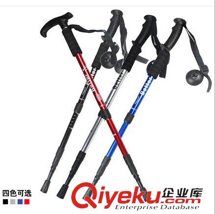 登山杖、滑雪杖 260g正品叢林豹EVA手柄超輕鋁合金三節(jié)直柄7075戶外登山杖老人杖