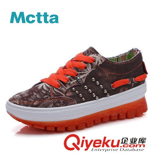 單鞋 麥途/Mctta 春夏新品彈簧鞋時尚女鞋 增高功能鞋帆布鞋 MT8807