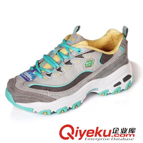 skechers 斯凱奇 真標(biāo)爆款 增高美女鞋 二層皮 灰綠 35-40原始圖片2