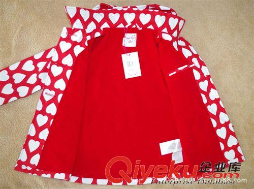 外貿(mào)童裝春秋 外貿(mào)原單歐單zp瑪莎風(fēng)格女童心形印花紐扣毛絨內(nèi)膽外套風(fēng)衣原始圖片3