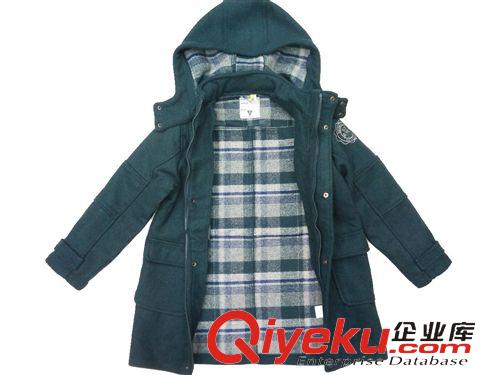 外貿童裝春秋 外貿原單正品歐單法單男童okaidi風格中長款風衣外套毛呢英倫大衣原始圖片2