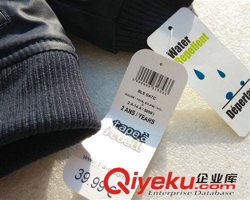 外貿童裝冬 外貿原單正品歐單法單tapeoneil男童加厚棉衣棉襖原始圖片2