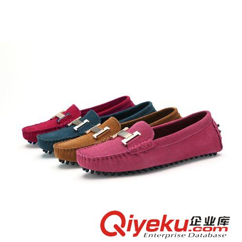 女鞋 春季豆豆鞋女真皮磨砂駕車(chē)鞋系帶女單鞋韓版一腳蹬懶人潮鞋包郵原始圖片3