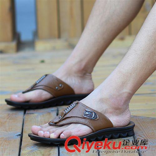 涼鞋 2015新款夏季時(shí)尚潮流男涼拖日常休閑zp透氣沙灘鞋涼鞋廠家直銷原始圖片2