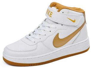 運動鞋 AF1空軍一號 air force 1板鞋 男女韓版潮高幫情侶運動鞋全白色原始圖片2