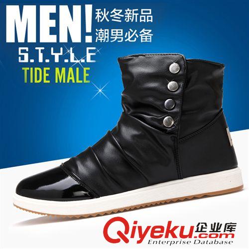 女鞋 2014秋冬新款皮鞋男馬丁男士高幫鞋真皮潮流高幫男鞋短靴廠家直銷原始圖片2