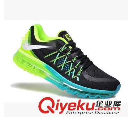 籃球鞋 全掌氣墊飛線網(wǎng)面運動鞋 MAX2015新款透氣男女跑步鞋編織彩虹情侶