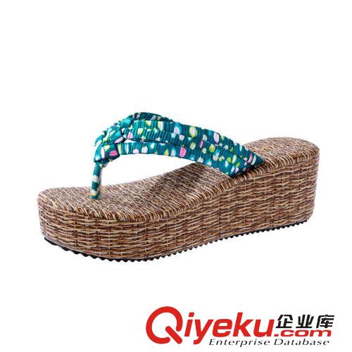 涼拖 2015夏季新款麻布厚底涼鞋舒適人字拖平底可愛(ài)沙灘鞋女鞋批發(fā)代發(fā)
