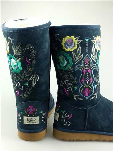 UGG 品牌女鞋 電腦雕花女款藍色保暖 雪地靴  棉靴 外貿(mào)原單鞋服批發(fā)原始圖片2