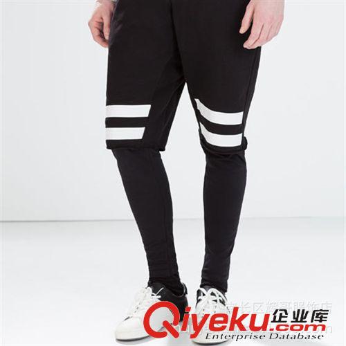 【休閑長褲】 輝哥外貿(mào) Z家新品 2015春夏男士時尚假兩件休閑長褲 衛(wèi)褲 潮男原始圖片3