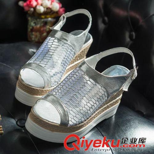 涼鞋 2015初夏新款清涼女網(wǎng)鞋工廠一件代發(fā)高跟防水臺(tái)女涼鞋批發(fā)原始圖片3