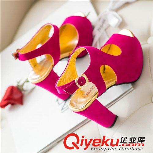 高跟鞋 夏款高跟魚嘴鞋女鞋工廠一件代發(fā)鏤空休閑鞋防水臺(tái)涼鞋批發(fā)原始圖片3