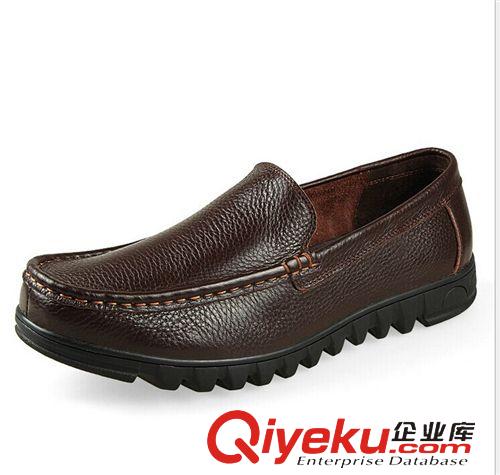 爆款 廠(chǎng)家直銷(xiāo)2015春秋冬特大碼男鞋頭層牛皮男士休閑鞋一腳蹬懶人鞋原始圖片2