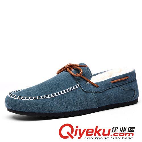  靴子 單靴 棉靴子 廠家直銷冬季新款加棉豆豆鞋商務(wù)休閑鞋韓版潮流套腳懶人鞋潮男鞋原始圖片2
