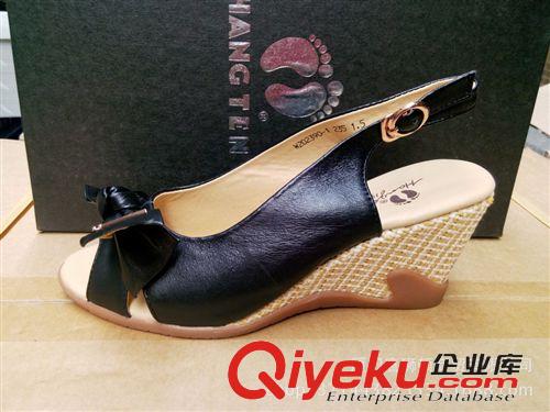 女鞋 庫存批發(fā) 歡騰女士單鞋坡根時(shí)尚潮流女鞋真皮魚嘴女鞋原始圖片3