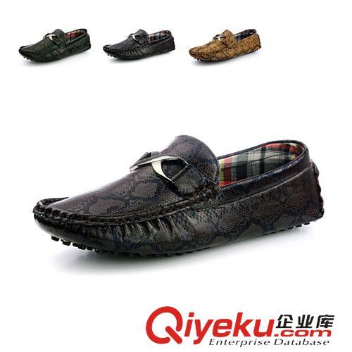 單鞋 廠家直銷真爆款皮磨砂鱷魚皮紋帆船鞋 韓版男士潮流駕車鞋潮男鞋原始圖片2