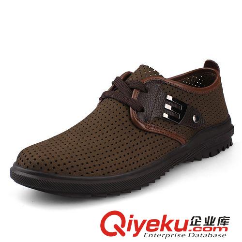 單鞋 新款夏季洞洞鞋男zp休閑鞋鏤空透氣涼皮鞋牛皮潮流時(shí)尚單鞋原始圖片3