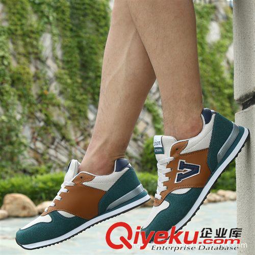 跑步鞋 秋冬韓版休閑V字鞋跑步鞋潮厚底n字母韓國運動鞋男鞋增高阿甘鞋原始圖片3