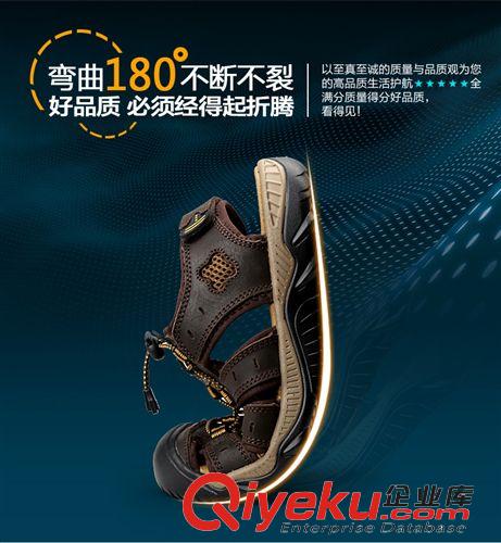 涼鞋 駱2015新款駝zp牛皮休閑皮鞋男鞋鏤空透氣涼鞋 廠家批發(fā)原始圖片3