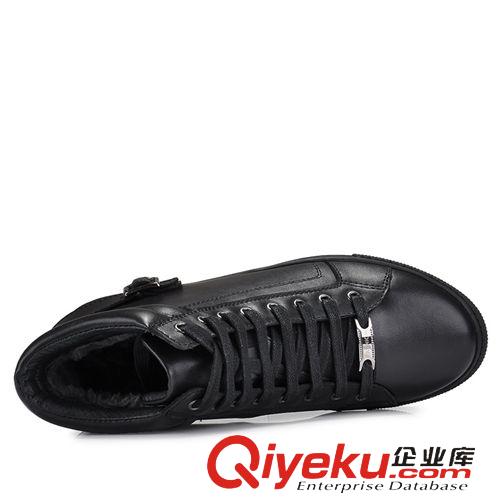 潮流板鞋 正品高幫時尚真皮板鞋 36-48小碼日常商務休閑牛仔保暖雪地棉皮鞋原始圖片3