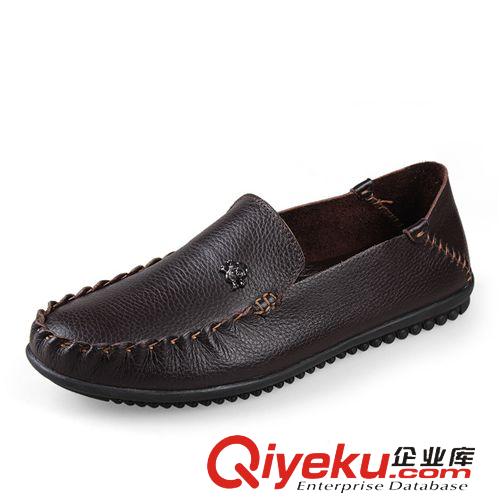 春秋單皮鞋 正品35小碼48大碼男士豆豆鞋韓版休閑潮男鞋英論真皮透氣單鞋皮鞋原始圖片2