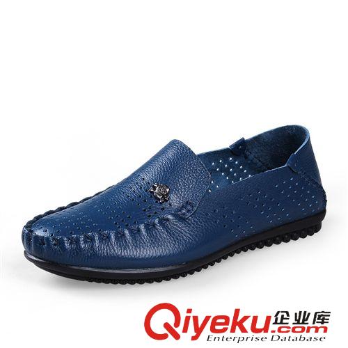 春秋單皮鞋 正品35小碼48大碼男士豆豆鞋韓版休閑潮男鞋英論真皮透氣單鞋皮鞋原始圖片3