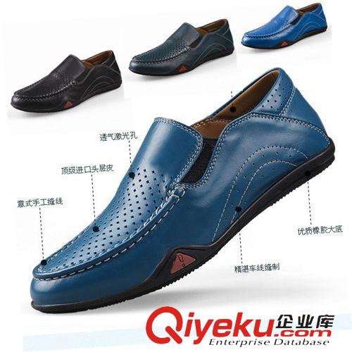 zp洞洞涼皮鞋 新款37-46大碼頭層牛皮男士兩用涼拖鞋 韓版時尚沙灘鞋休閑涼皮鞋