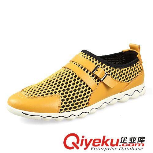 休閑透氣網布鞋 新品真皮透氣網布洞洞鞋 日常商務休閑涼皮鞋軟底套腳戶外鏤空鞋原始圖片3