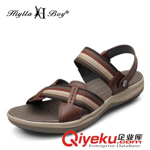 休閑透氣網(wǎng)布鞋 36-47夏季大碼戶外沙灘鞋 學(xué)生zp透氣一字拖男士兩用皮涼拖鞋子原始圖片2