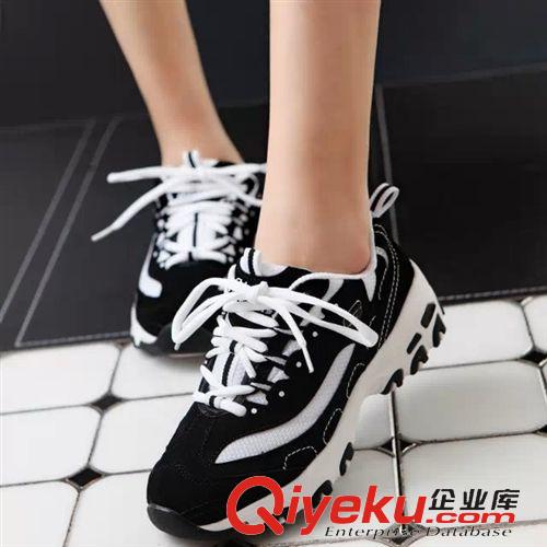 2015春新品 韓國(guó)休閑學(xué)生黑白滑板鞋韓版貝殼頭跑步鞋春女單三條杠運(yùn)動(dòng)鞋子潮