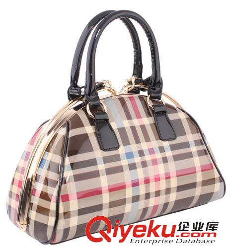 時尚休閑女包 淘寶代發(fā)品牌包包 豹紋l亮漆皮鋼夾女包定型手提單肩斜跨女士潮包