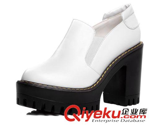 單鞋 2015春季新款高跟粗跟厚底松糕單鞋套腳款 女士職業時裝鞋子 潮流原始圖片3